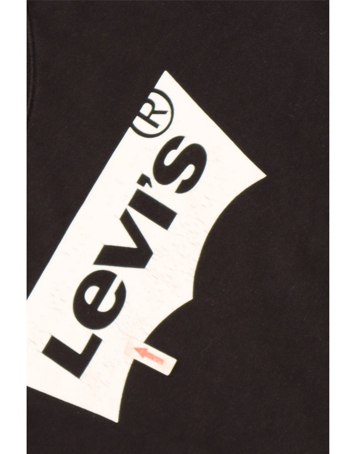 Levi's Sudadera de gran tamaño con gráfico para mujer, talla 10, algodón negro pequeño