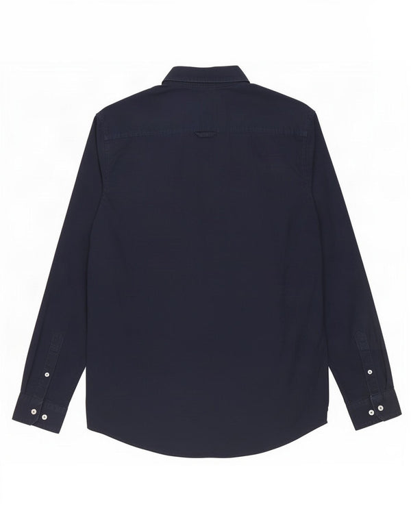 Crew Clothing Camisa ajustada para hombre XL Algodón azul marino