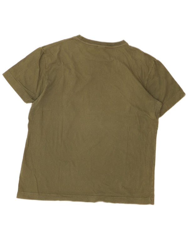 Diesel Hombre Camiseta Gráfica Top XL Algodón Caqui