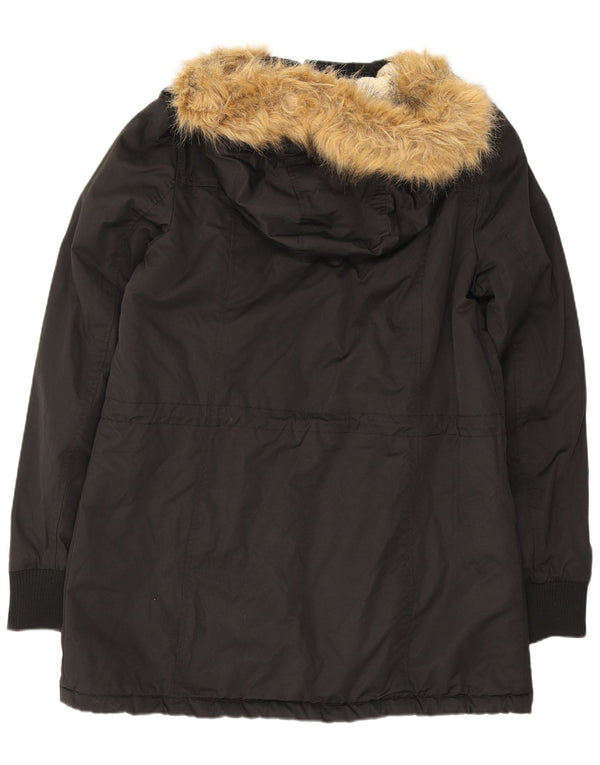 Levi's Chaqueta Parka Sherpa Militar con Capucha para Mujer UK 44 Mediana Algodón Negro