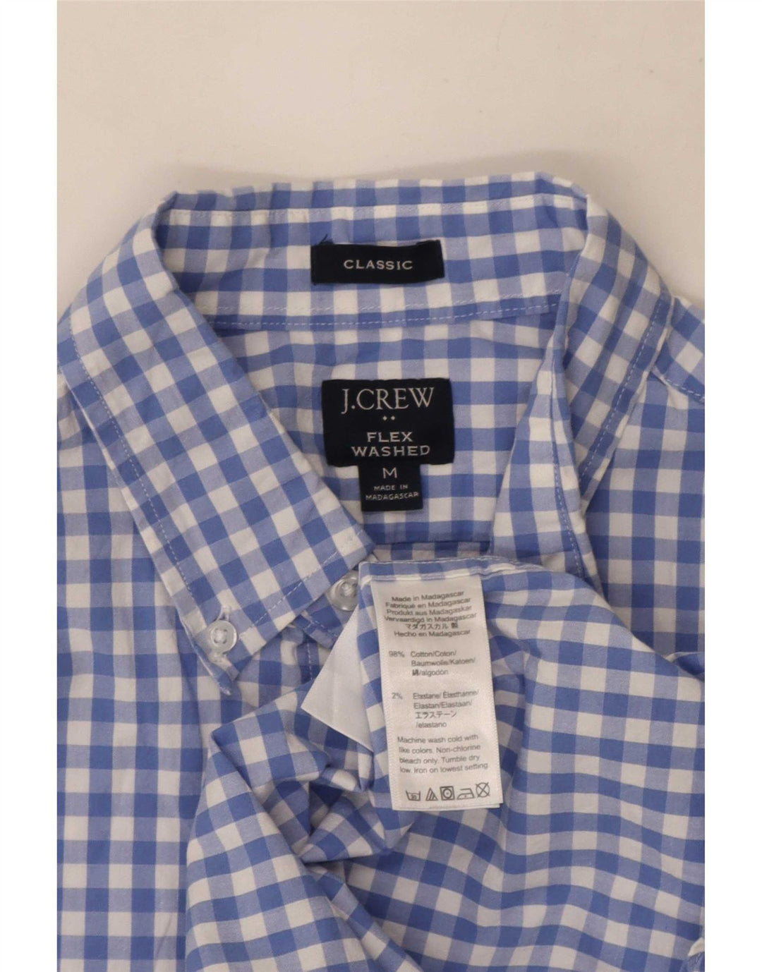 J. Crew Camisa de corte clásico para hombre de algodón a cuadros azul medio