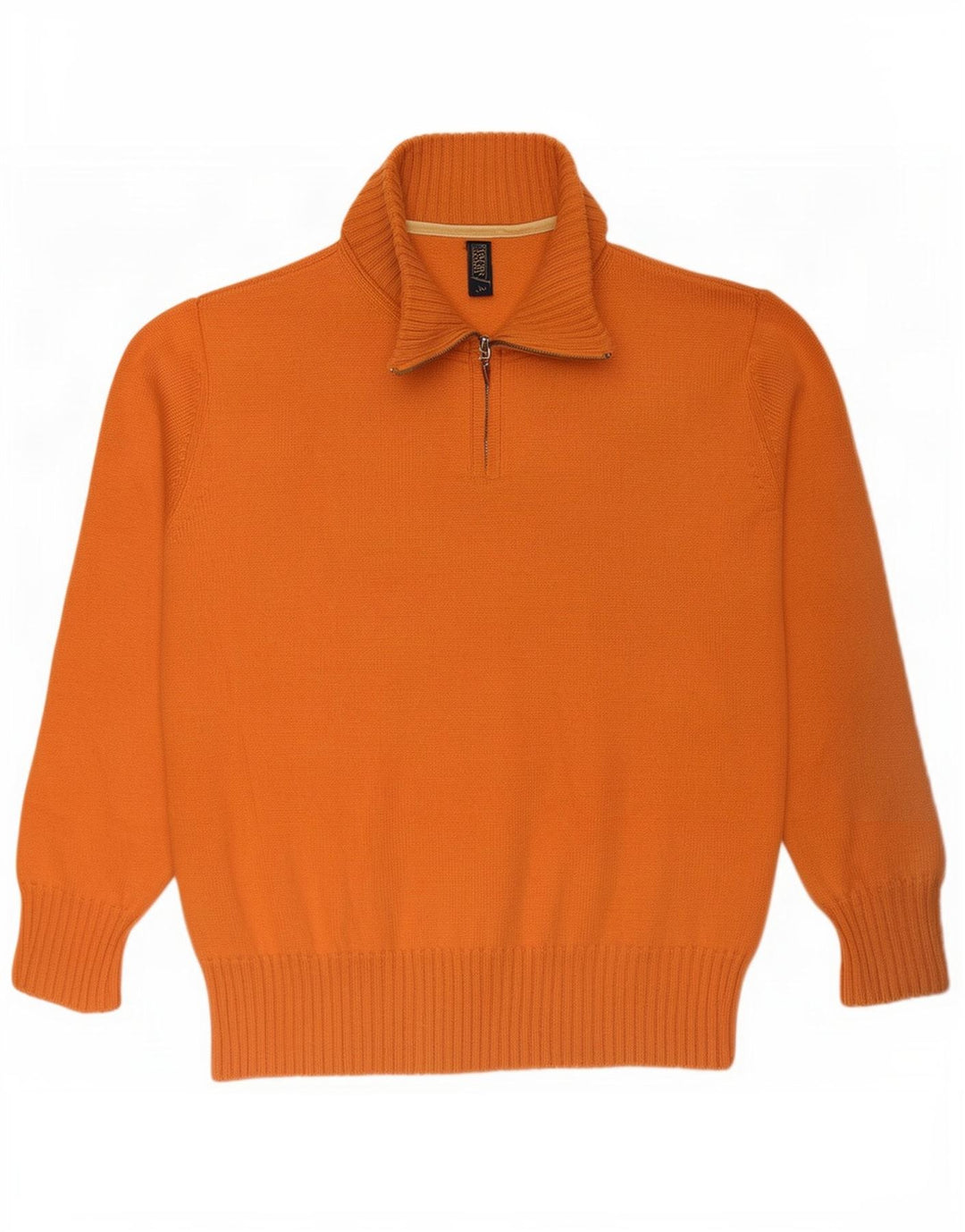 Jeckerson Hombre Jersey Gráfico Con Cremallera En El Cuello Jersey De Lana Naranja Medio