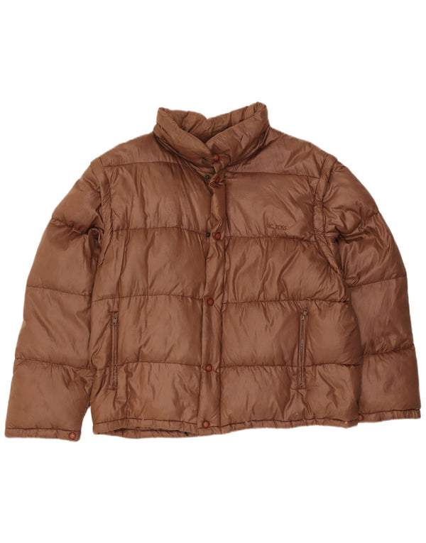 MC Ross Chaqueta acolchada con capucha para hombre UK 42 XL Nylon marrón