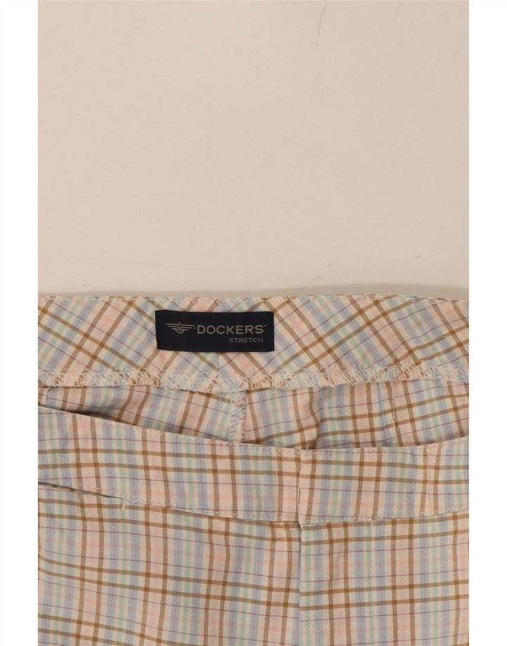 DOCKERS Womens Straight Cropped Trousers W28 L23  Multicoloured Check Vintage Dockers and Second-Hand Dockers from Messina Hembry 