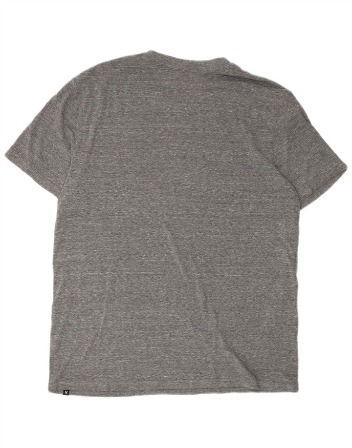 Hurley Camiseta gráfica para hombre Top grande de poliéster moteado gris