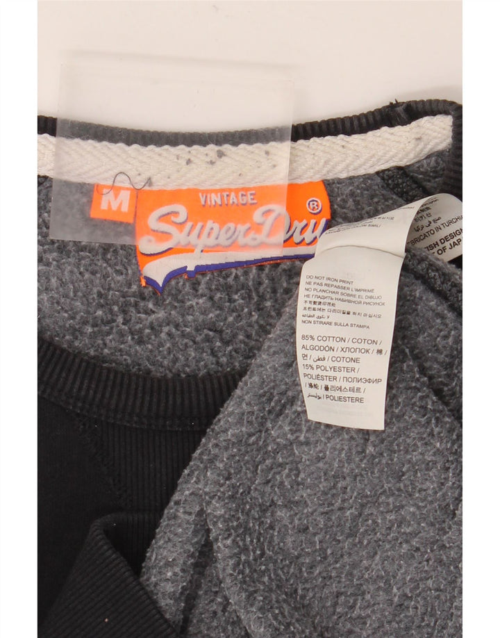 Superdry Hombre Sudadera Gráfica Jersey De Algodón Negro Mediano