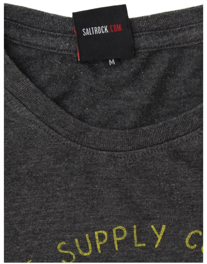 SALTROCK Camiseta gráfica para hombre Top de algodón gris medio