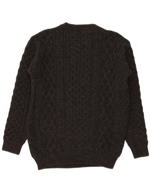 Irelands Eye - Jersey de cuello redondo para mujer, talla 40, XL, lana merino gris