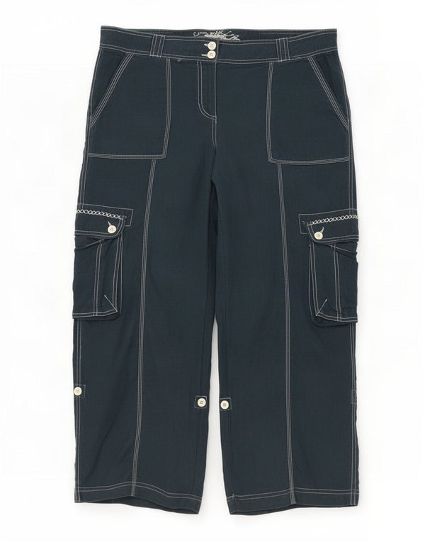 Marks & Spencer Pantalones cargo para mujer UK 40 Large W36 L28 Azul marino