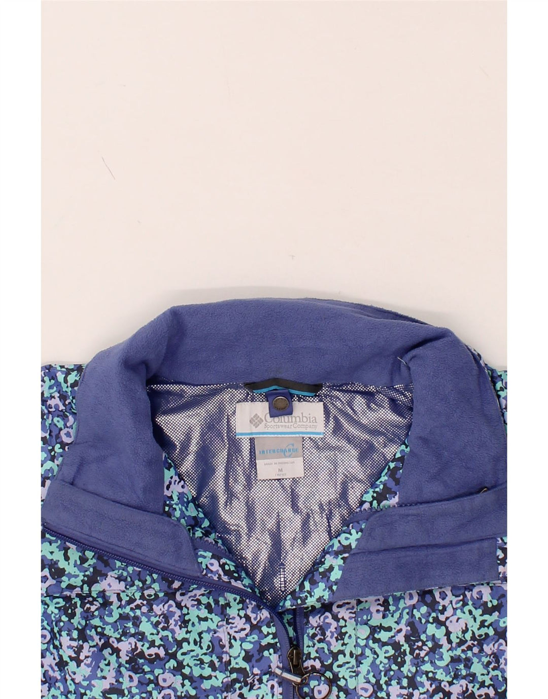 COLUMBIA Girls Windbreaker Jacket 10-11 Years Medium Blue Flecked Vintage Columbia and Second-Hand Columbia from Messina Hembry 