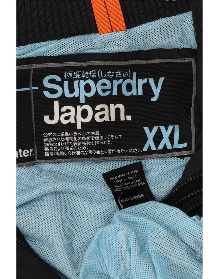 Superdry Chaqueta impermeable gráfica para mujer ES 40 2XL Poliéster azul marino