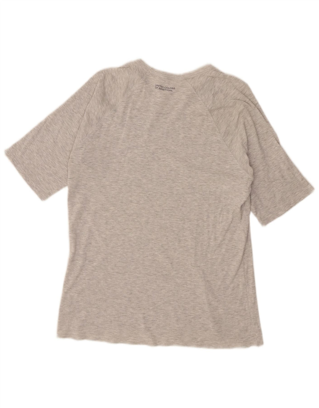 Benetton Camiseta De Mujer UK 42 Gris Medio Moteado