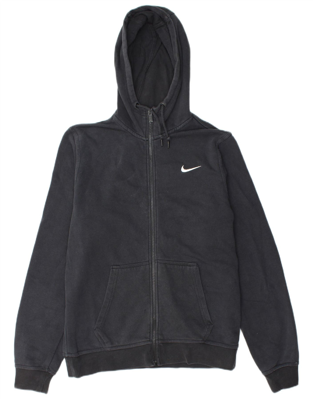NIKE Sudadera con capucha y cremallera para hombre, mediana, algodón negro