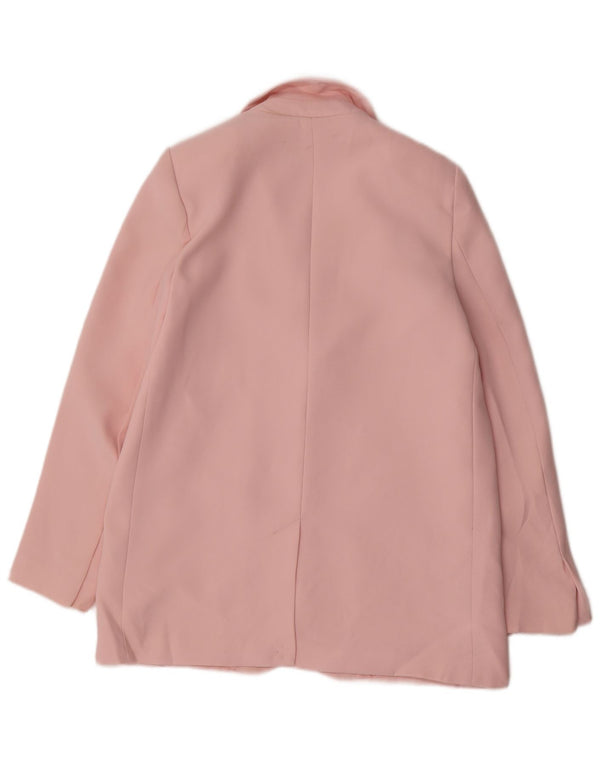 Zara Mujer Chaqueta Blazer De 2 Botones UK 10 Small Rosa Poliéster