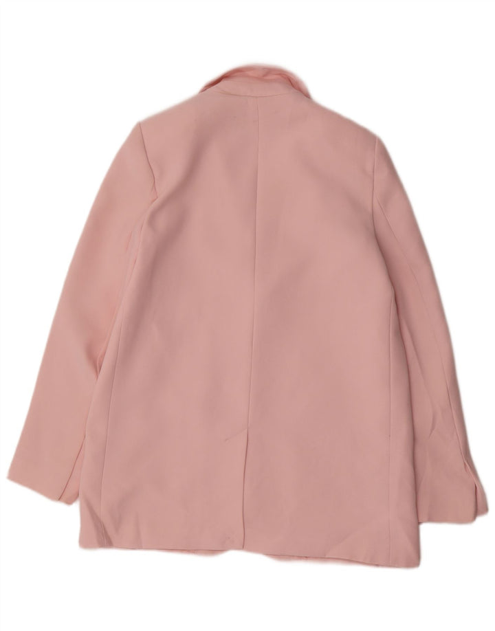 Zara Mujer Chaqueta Blazer De 2 Botones UK 10 Small Rosa Poliéster