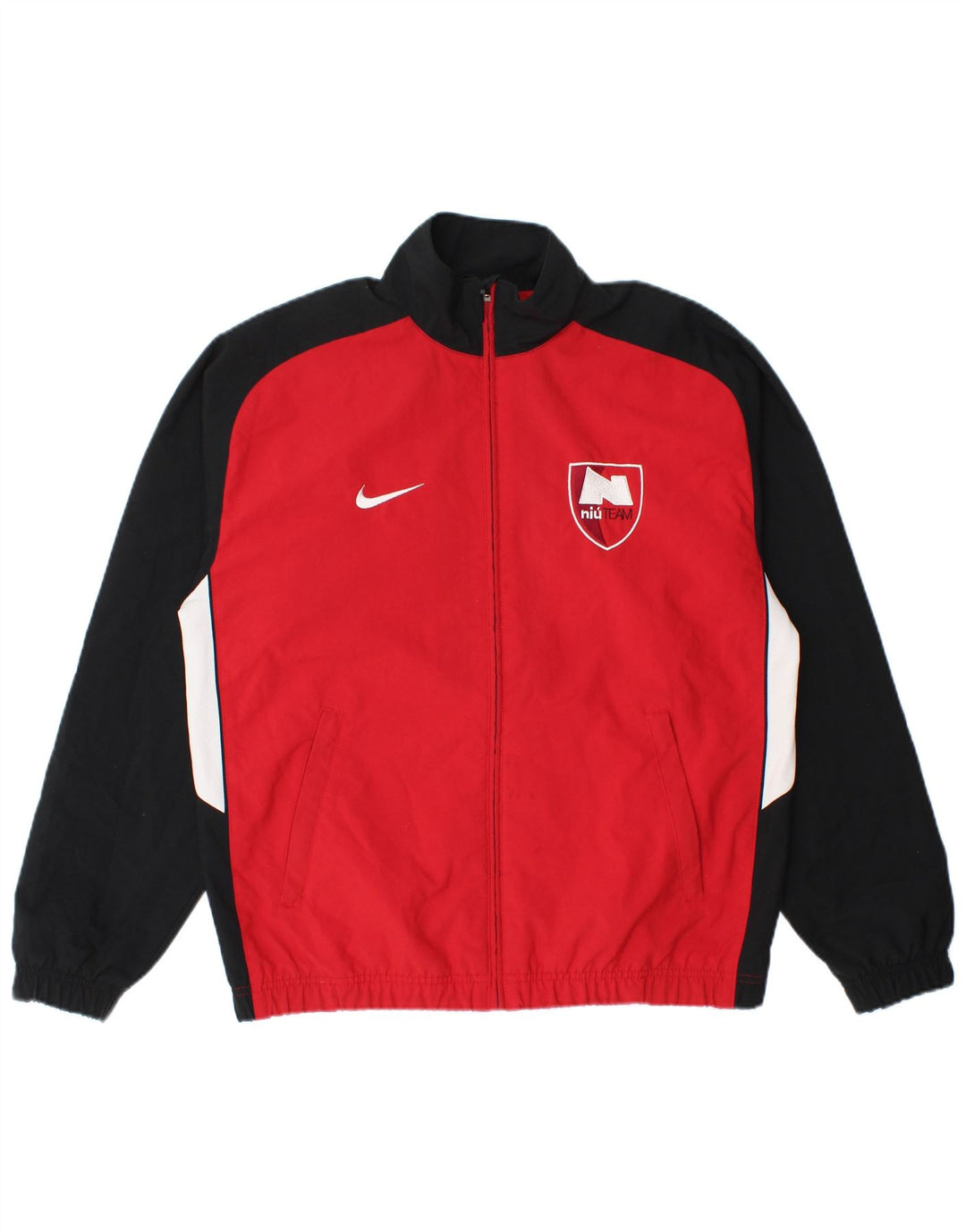 Nike - Chaqueta de chándal con gráfico para hombre, poliéster color block, pequeño, rojo