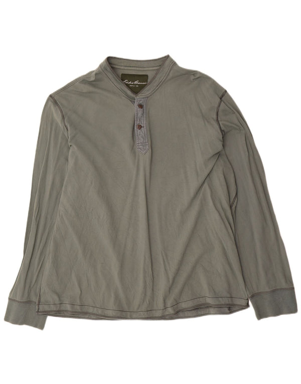 Eddie Bauer Mens Top Long Sleeve 2XL Green Cotton