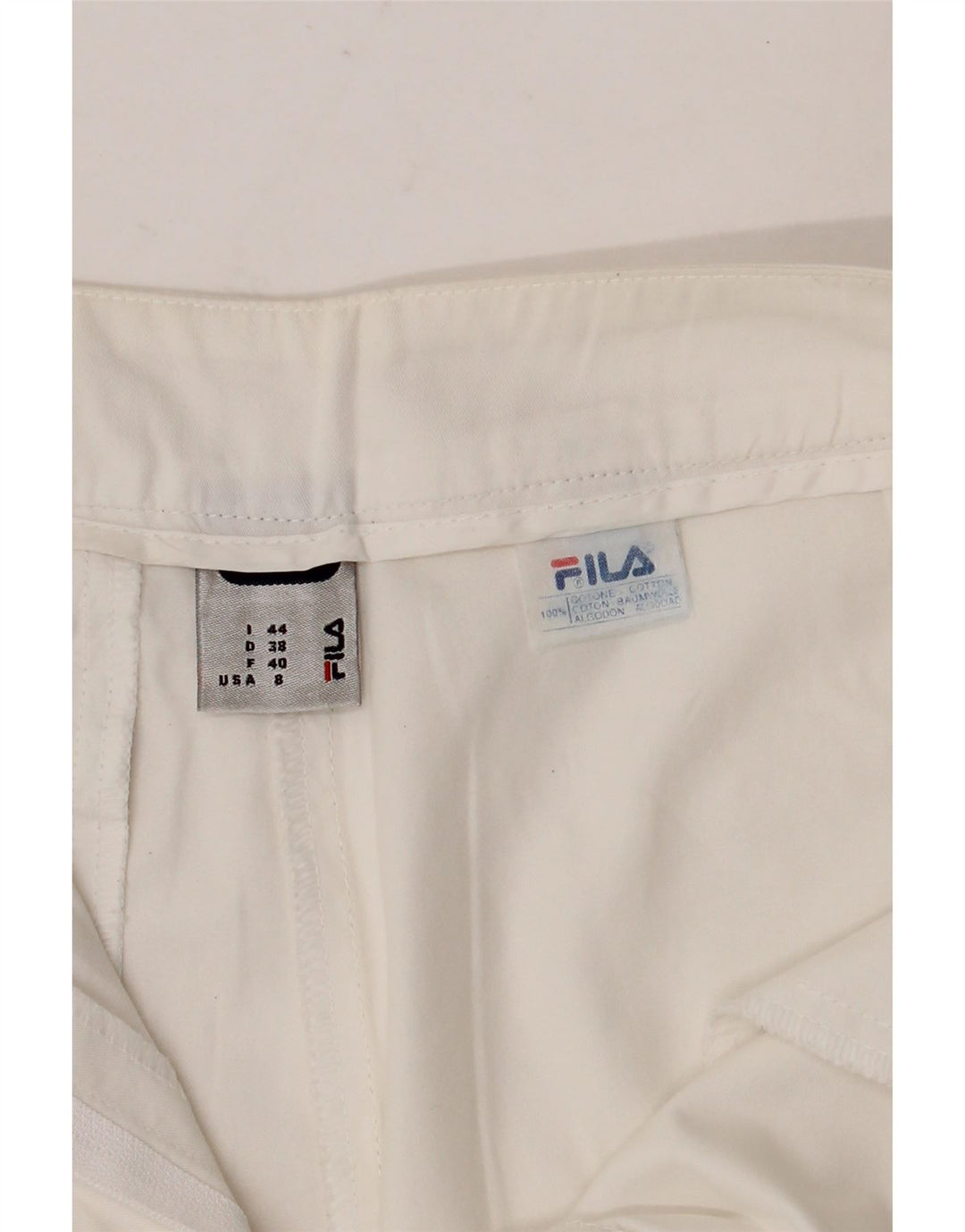 FILA Pantalones cortos chinos para mujer IT 44 Medium W30 Algodón blanco