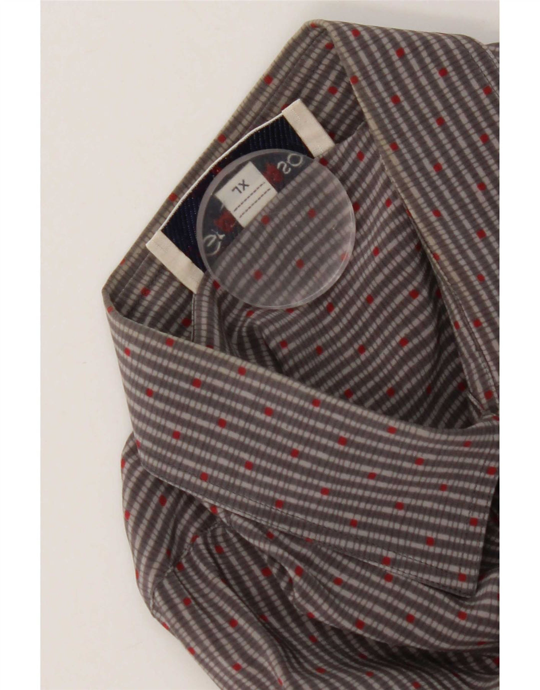 Gran Sasso Camisa Manga Corta Hombre XL Seda Rayas Gris