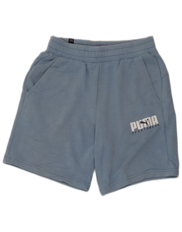 Puma Mujer Graphic Sport Shorts UK 8 Pequeño Algodón Azul