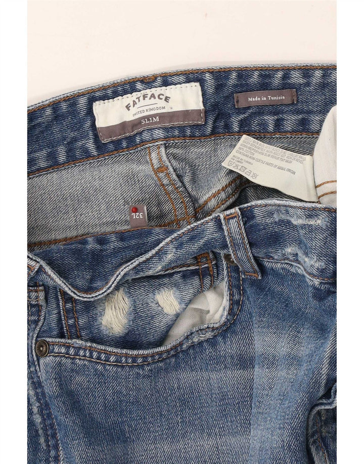 Vaqueros ajustados desgastados para hombre de Fat Face W32 L33 Algodón azul
