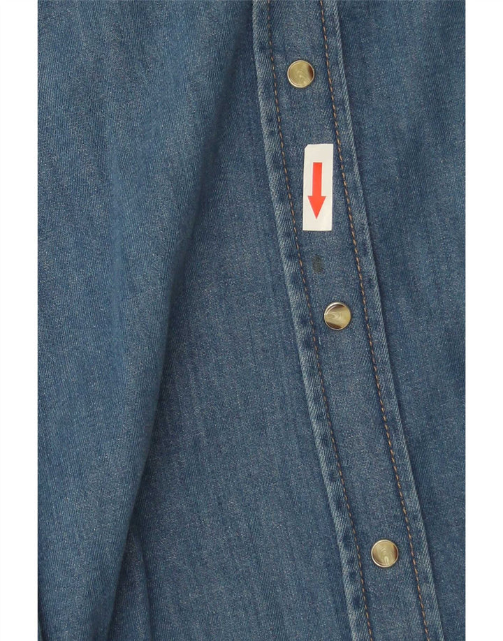 Massimo Dutti Camisa Vaquera Mujer UK 10 Small Azul