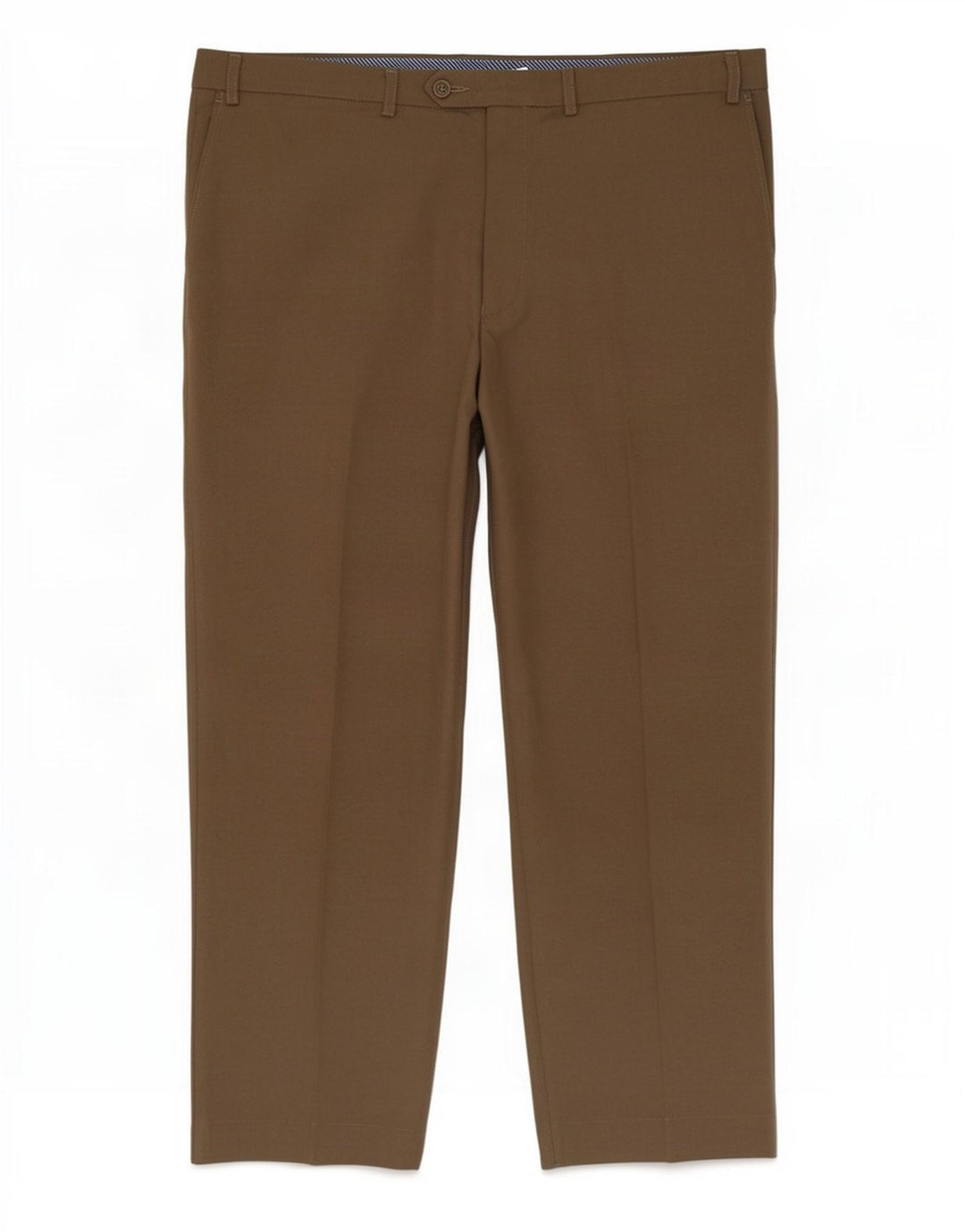 Marks & Spencer Pantalón de traje recto para hombre W42 L29 Poliéster beige