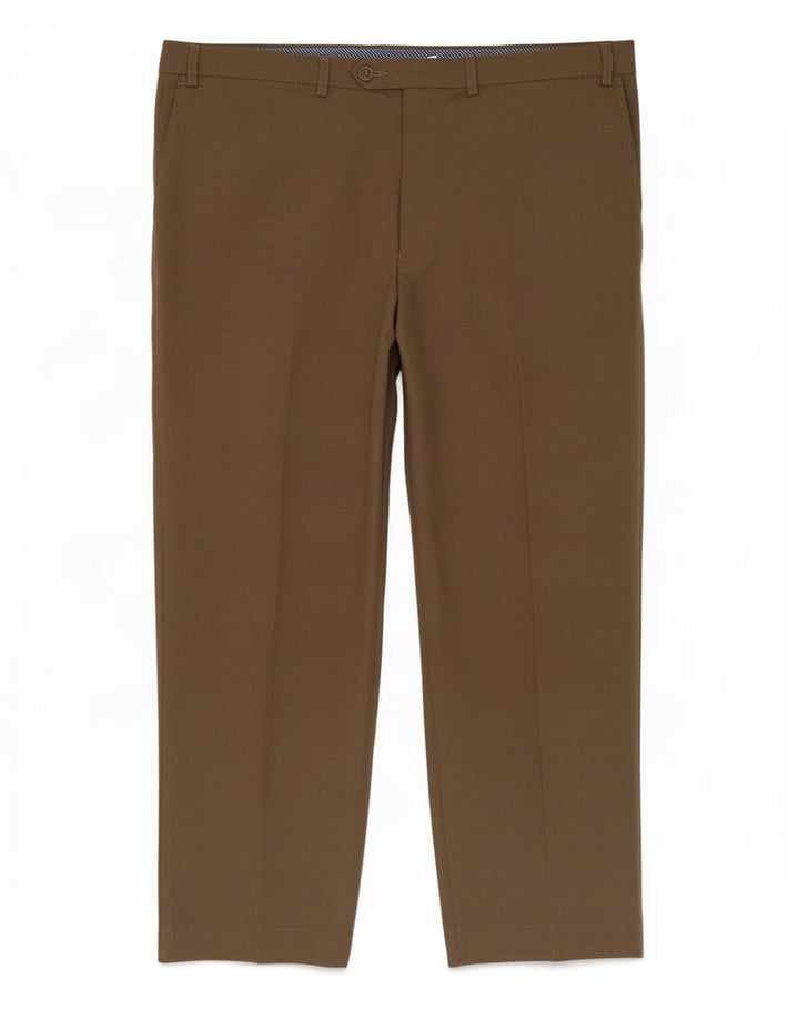 Marks & Spencer Pantalón de traje recto para hombre W42 L29 Poliéster beige
