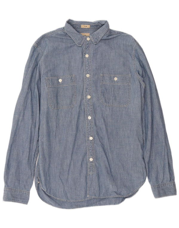 J. Crew Camisa vaquera ajustada para hombre Algodón azul medio