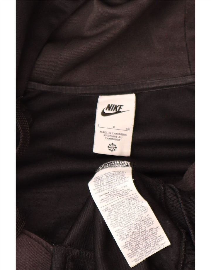 Nike Sudadera con capucha y cremallera gráfica para hombre, talla pequeña, color negro, poliéster