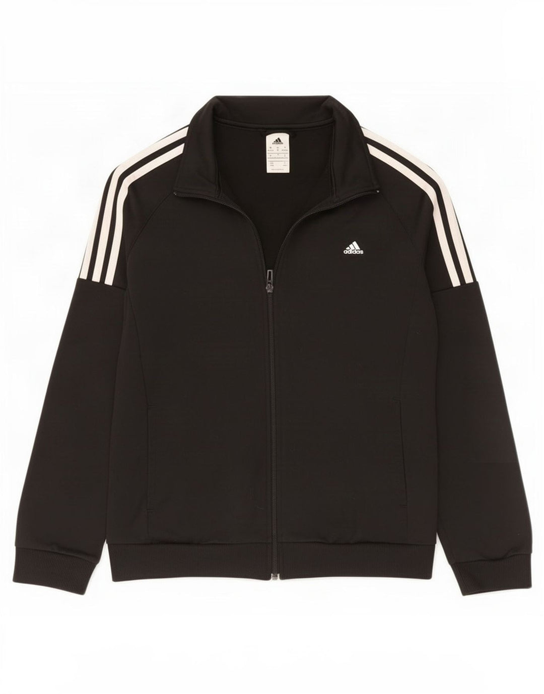 Adidas Mujer Chándal Top Chaqueta UK 12/14 Mediano Negro Poliéster