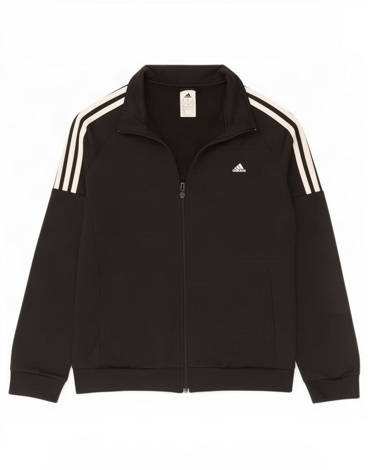Adidas Mujer Chándal Top Chaqueta UK 12/14 Mediano Negro Poliéster