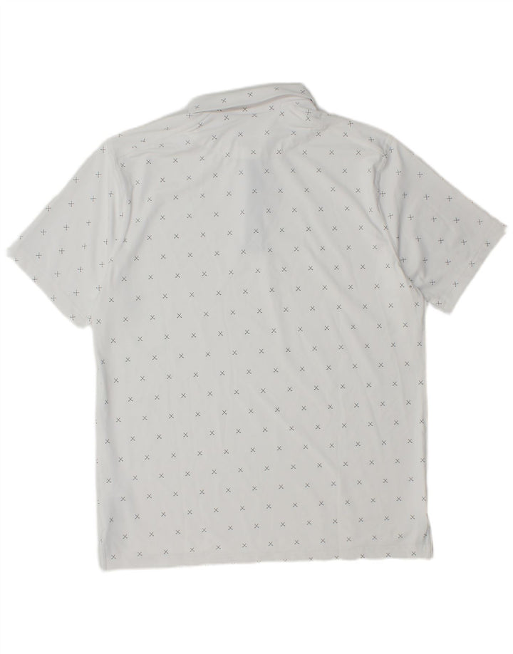 Nike Polo Dri Fit para hombre poliéster geométrico blanco mediano