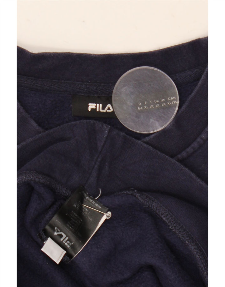 Fila Hombre Graphic Sudadera Jumper XL Azul Marino Algodón