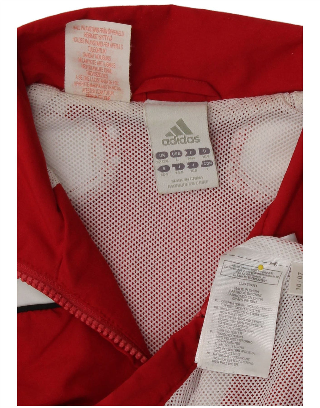 Adidas - Chaqueta de chándal para niño, 13-14 años, color rojo, poliéster