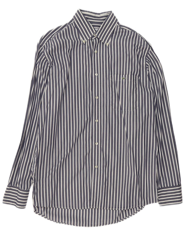 Camisa Lacoste para hombre Talla 41 Algodón mediano azul marino a rayas
