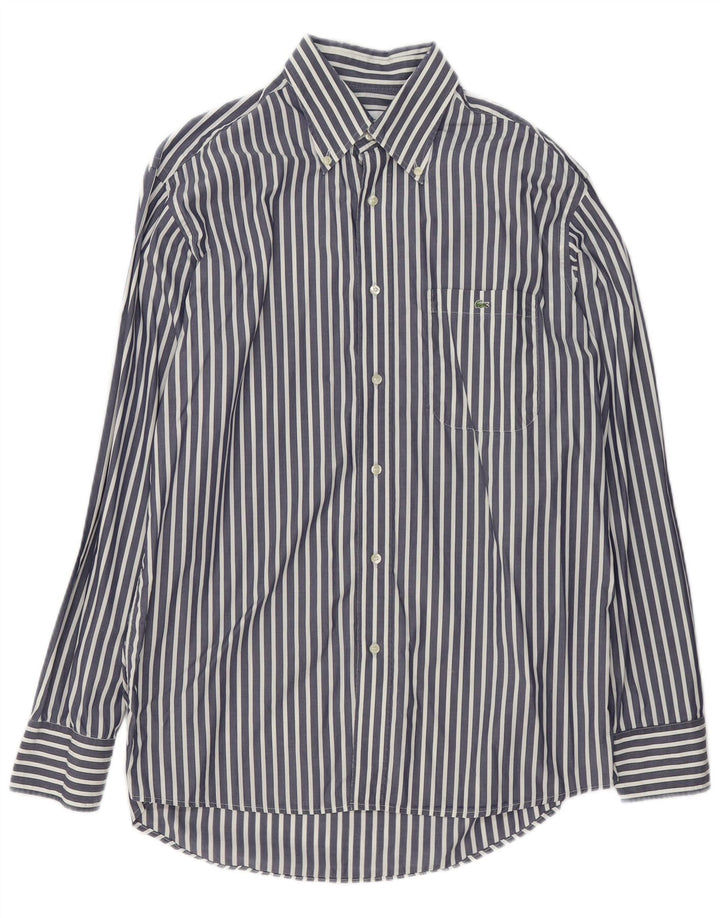 Camisa Lacoste para hombre Talla 41 Algodón mediano azul marino a rayas