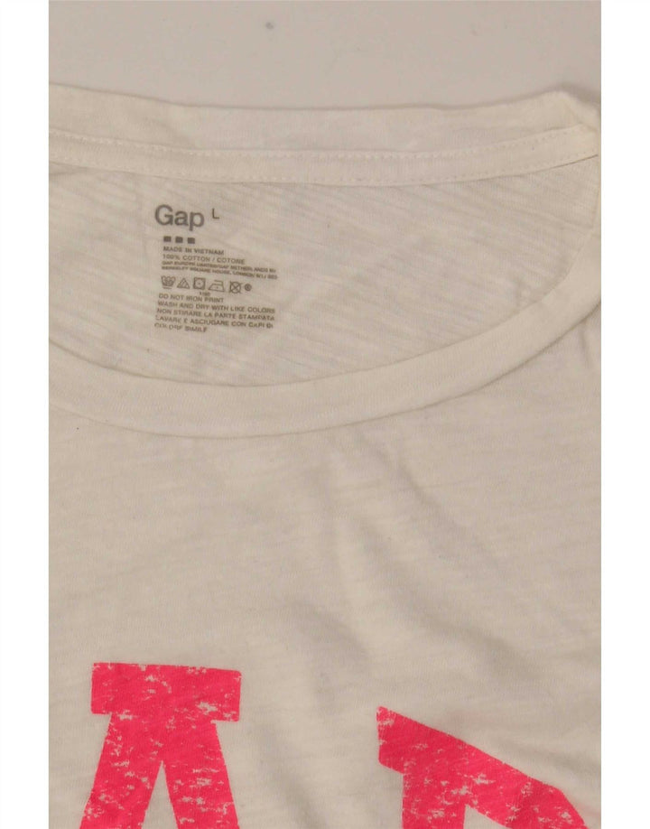 Gap Top gráfico para mujer de manga larga UK 46 Large White Cotton