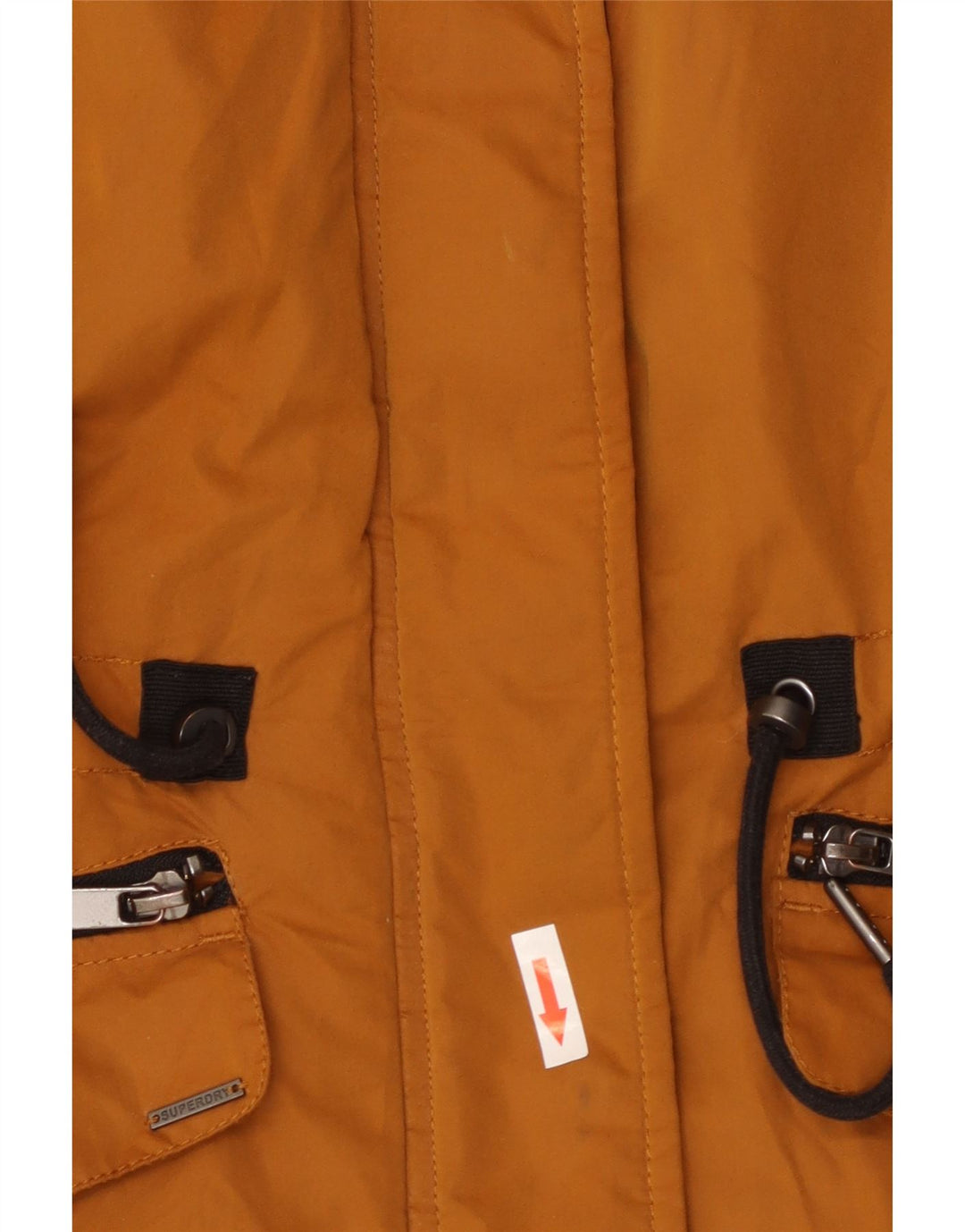 SUPERDRY Chaqueta cortavientos con capucha para mujer UK 8 Small Naranja Poliéster