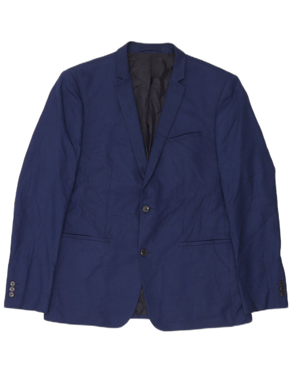 Zara Chaqueta tipo blazer ajustada con 2 botones para hombre EU 54 XL Azul marino