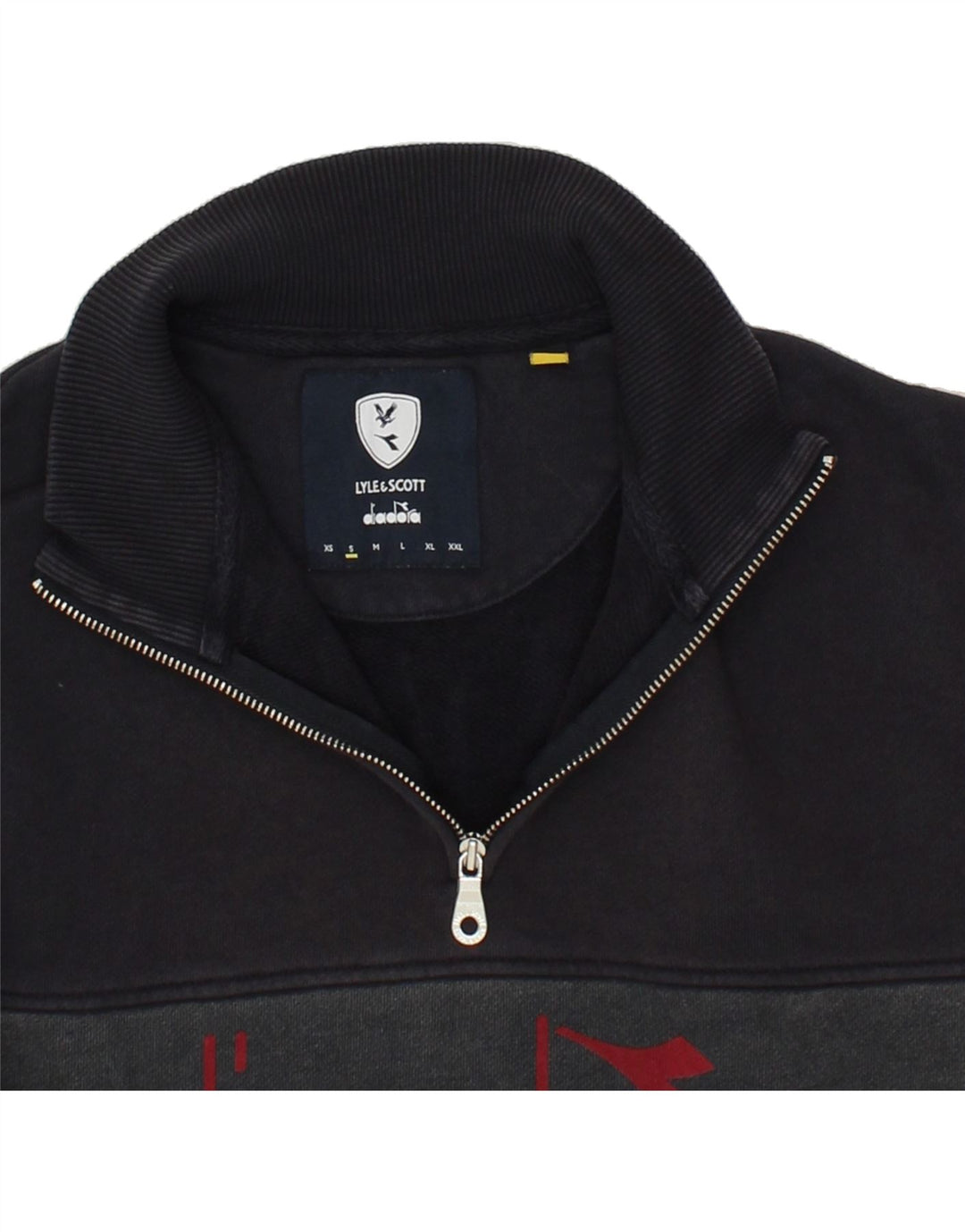 DIADORA Hombre Sudadera Estampada Con Cremallera En El Cuello Jersey Small Rojo Colorblock