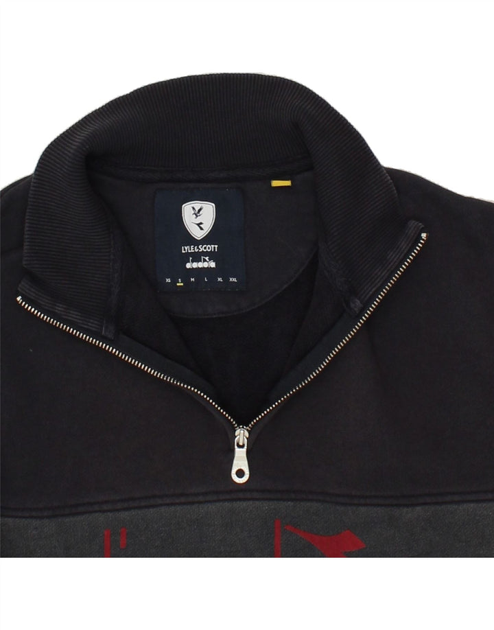 DIADORA Hombre Sudadera Estampada Con Cremallera En El Cuello Jersey Small Rojo Colorblock