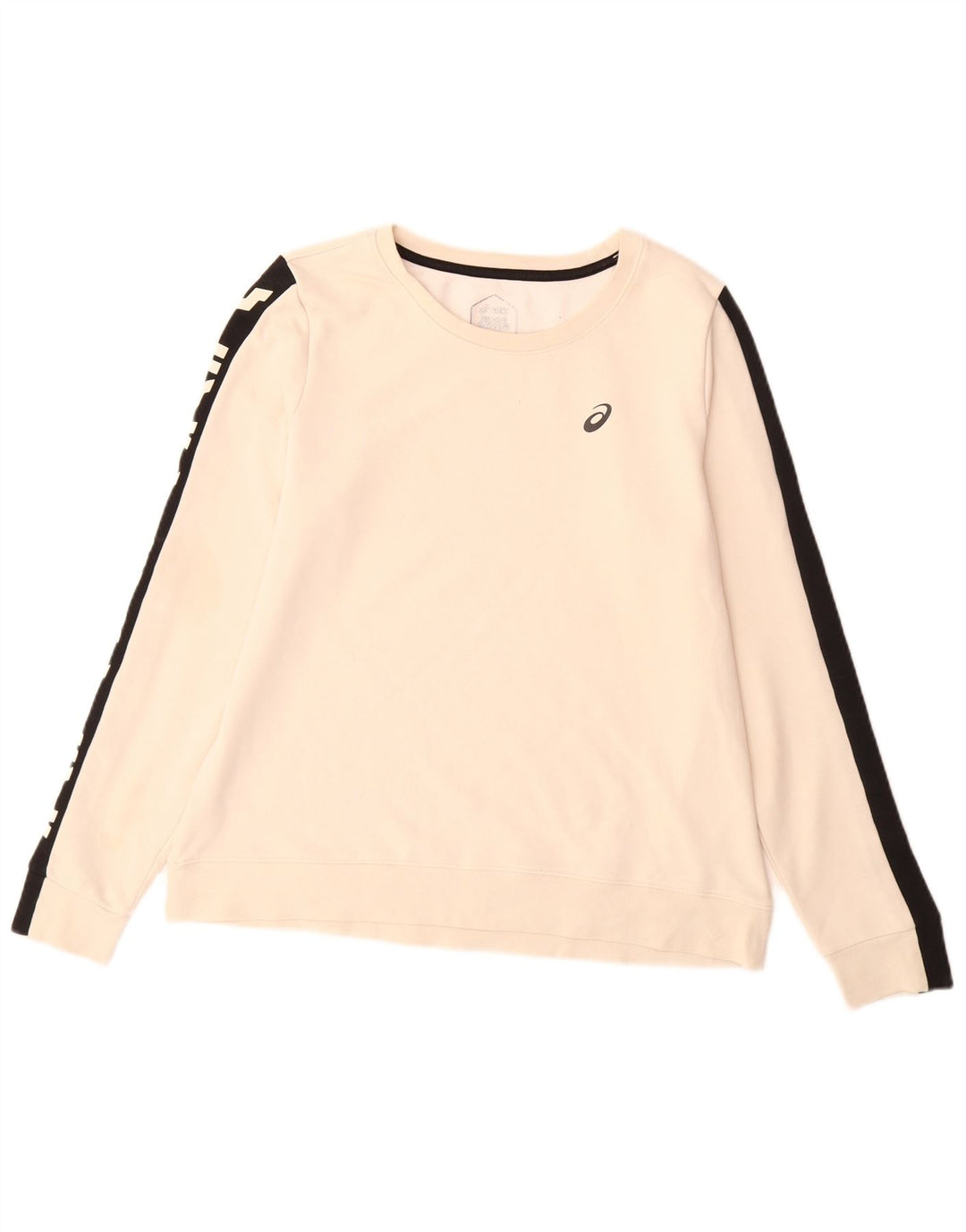 Asics - Sudadera gráfica para mujer, talla 40, color beige medio