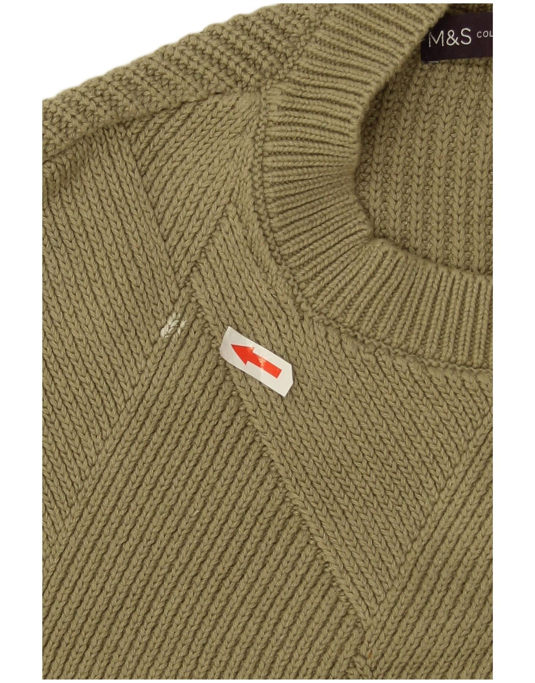 Marks & Spencer Suéter tipo jersey con cuello redondo para mujer UK 14 Medium Khaki