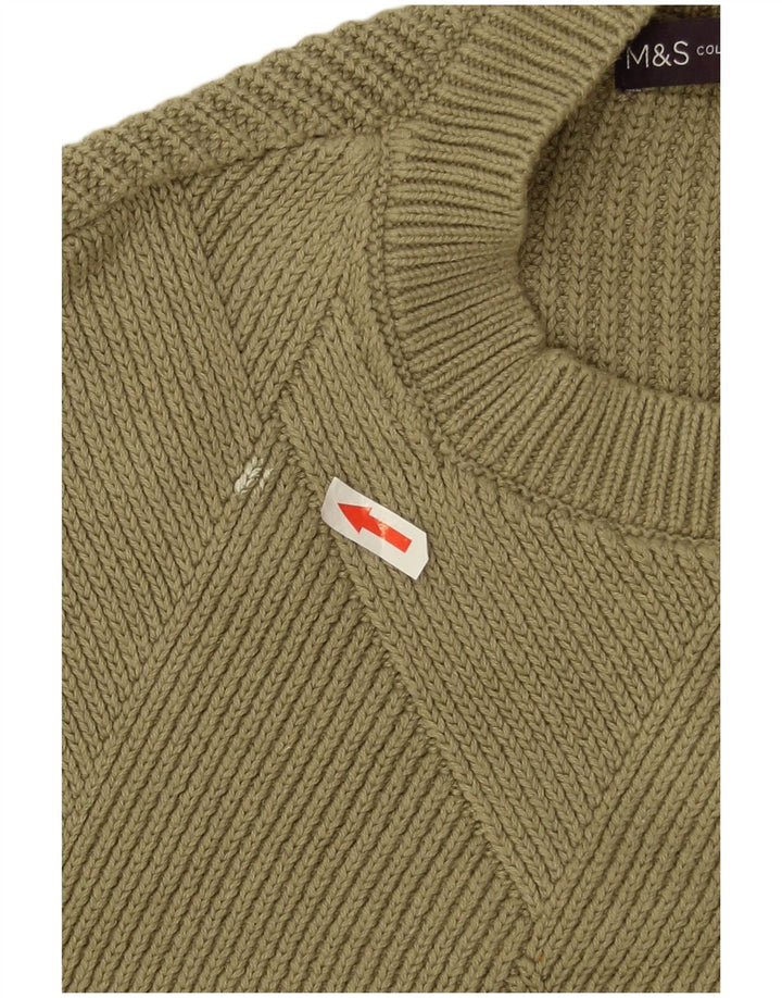 Marks & Spencer Suéter tipo jersey con cuello redondo para mujer UK 14 Medium Khaki