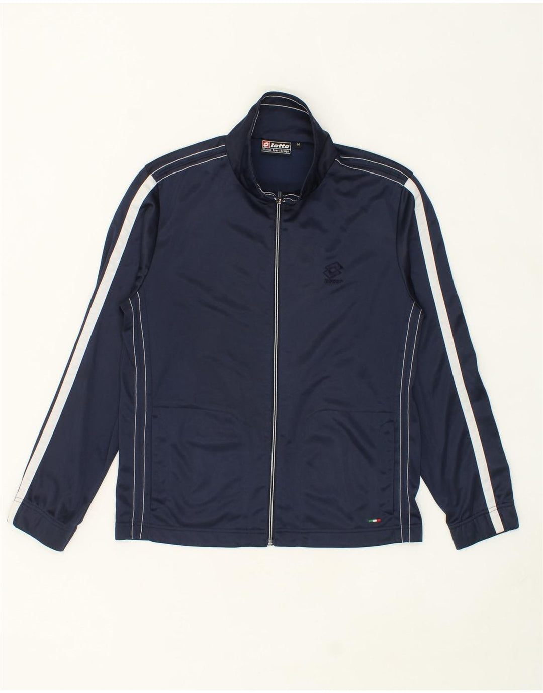 LOTTO Womens Tracksuit Top Jacket UK 14 Medium Navy Blue Vintage Lotto and Second-Hand Lotto from Messina Hembry 