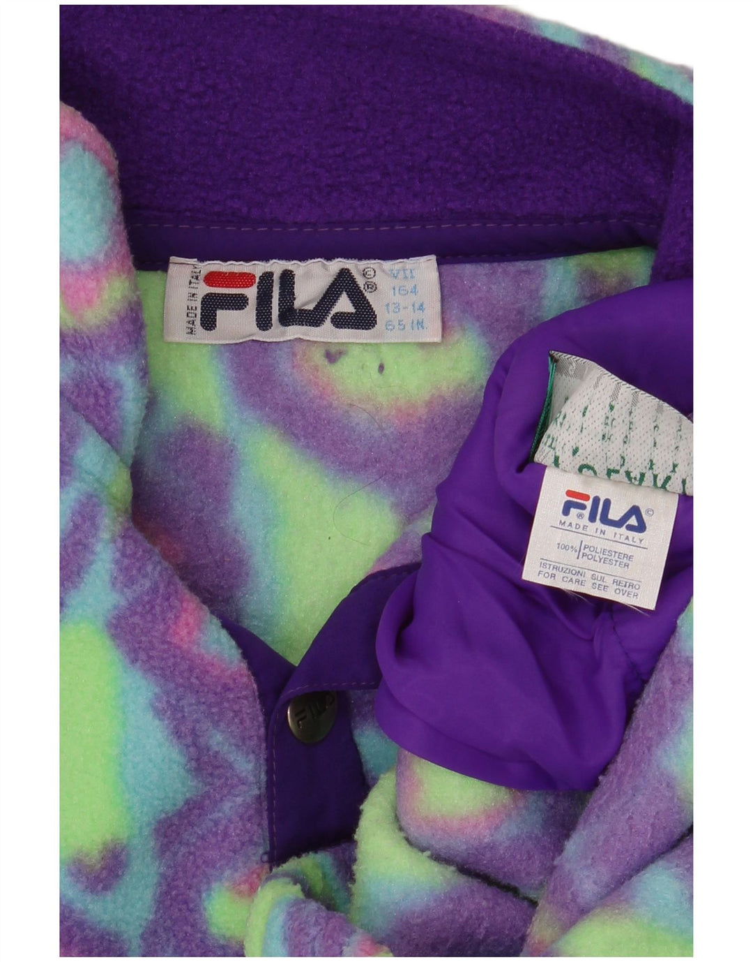 Fila Jersey polar con cuello y botones para niño 13-14 años Poliéster geométrico verde