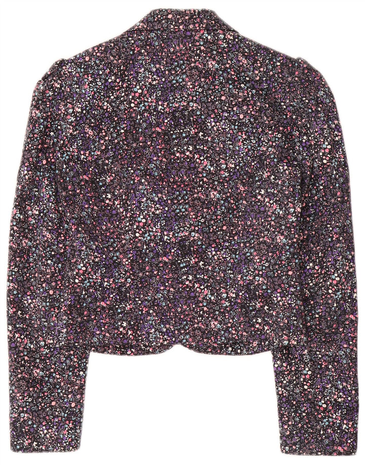 Monsoon Chaqueta tipo blazer corta con 1 botón para mujer UK 8 Small Multicolor Floral