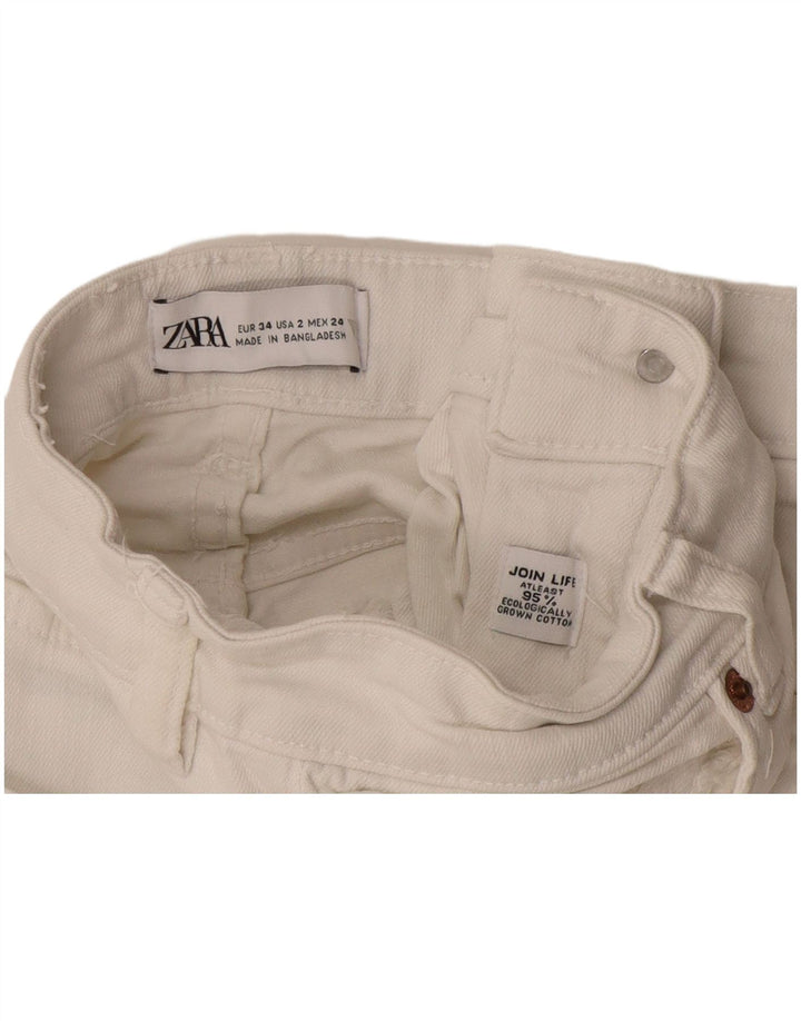 Zara Jeans Bootcut Mujer EU 34 2XS W24 L26 Algodón Blanco
