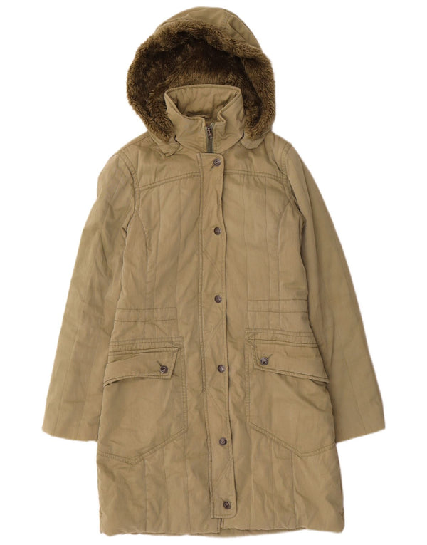 Levi's Abrigo cortavientos con capucha para mujer UK 10 Small Khaki Cotton